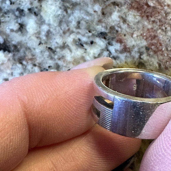 Gucci Cutout G Logo Band 925 Silver - Picture 2 of 6